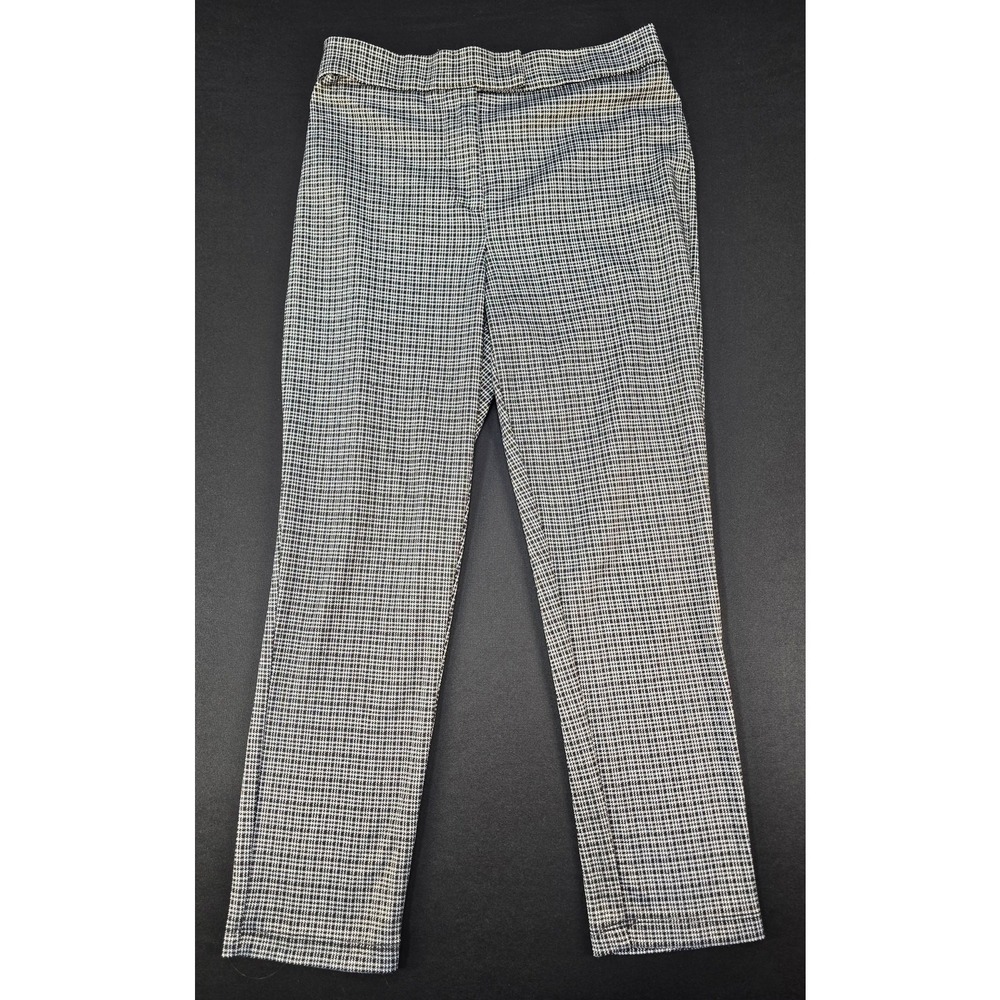 Wild Fable Women crosshatch Pull On Pant Size M Black White Stretch Straight Leg